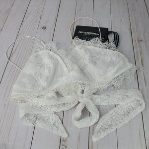 Pretty Little Thing White Lacy Bralette